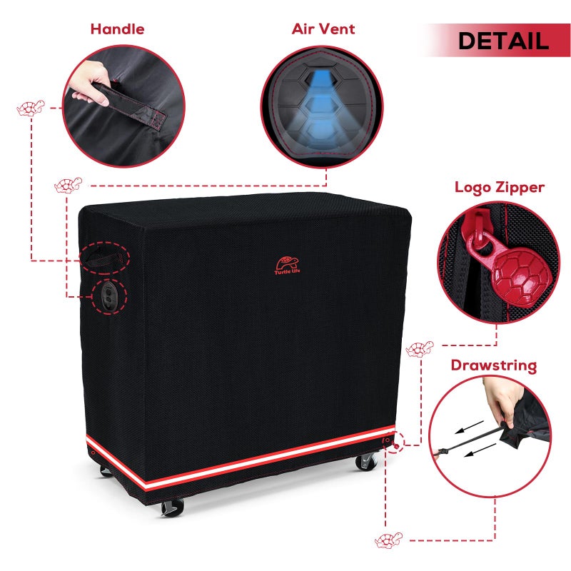 Turtle Life BBQ Grill Cover, 46 Inch Heavy Duty Waterproof Barbecue Gas Grill Covers for Flat Top Griddle, Anti-Fading Cover for Gas Grill, Black - Image 4